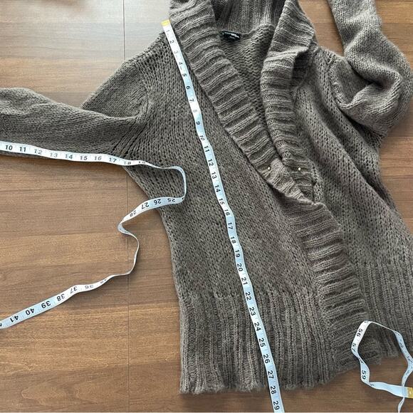 Wooden Ships | Women’s Brown Open Front Cardigan Waterfall Knit Sweater Mohair M - Picture 8 of 8